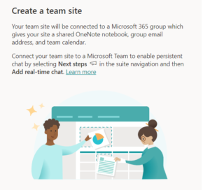 Create a SharePoint Team Site