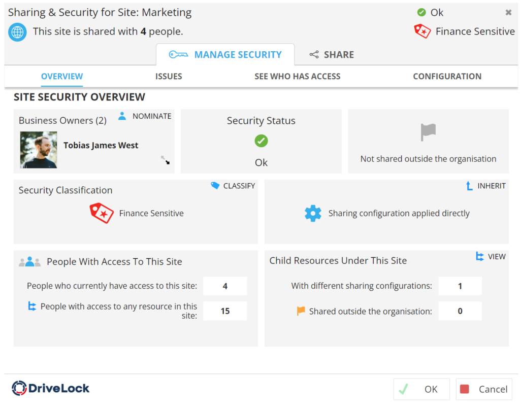 DriveLock 365 Access Control Landing Page